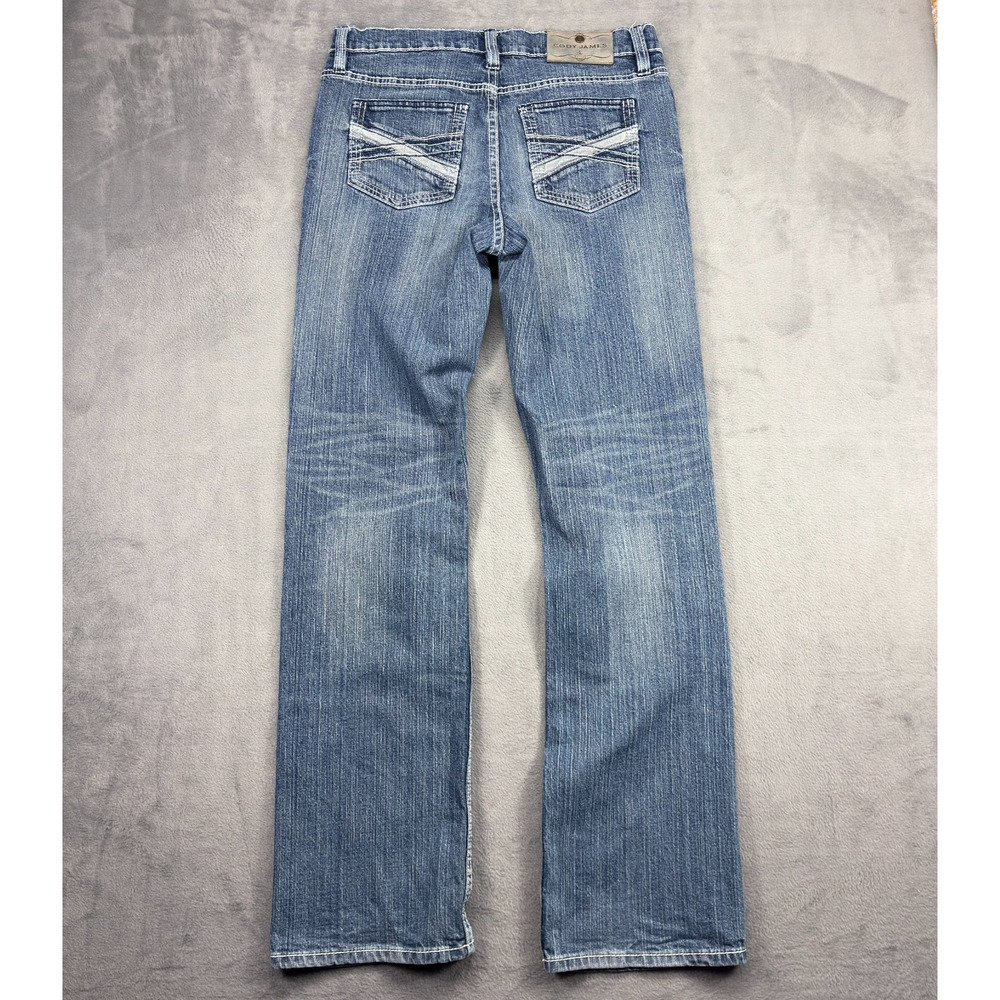 Cody James Bootcut Jeans Men's 30x32 Blue Cotton Spandex Distressed Cowboy - Picture 2 of 9